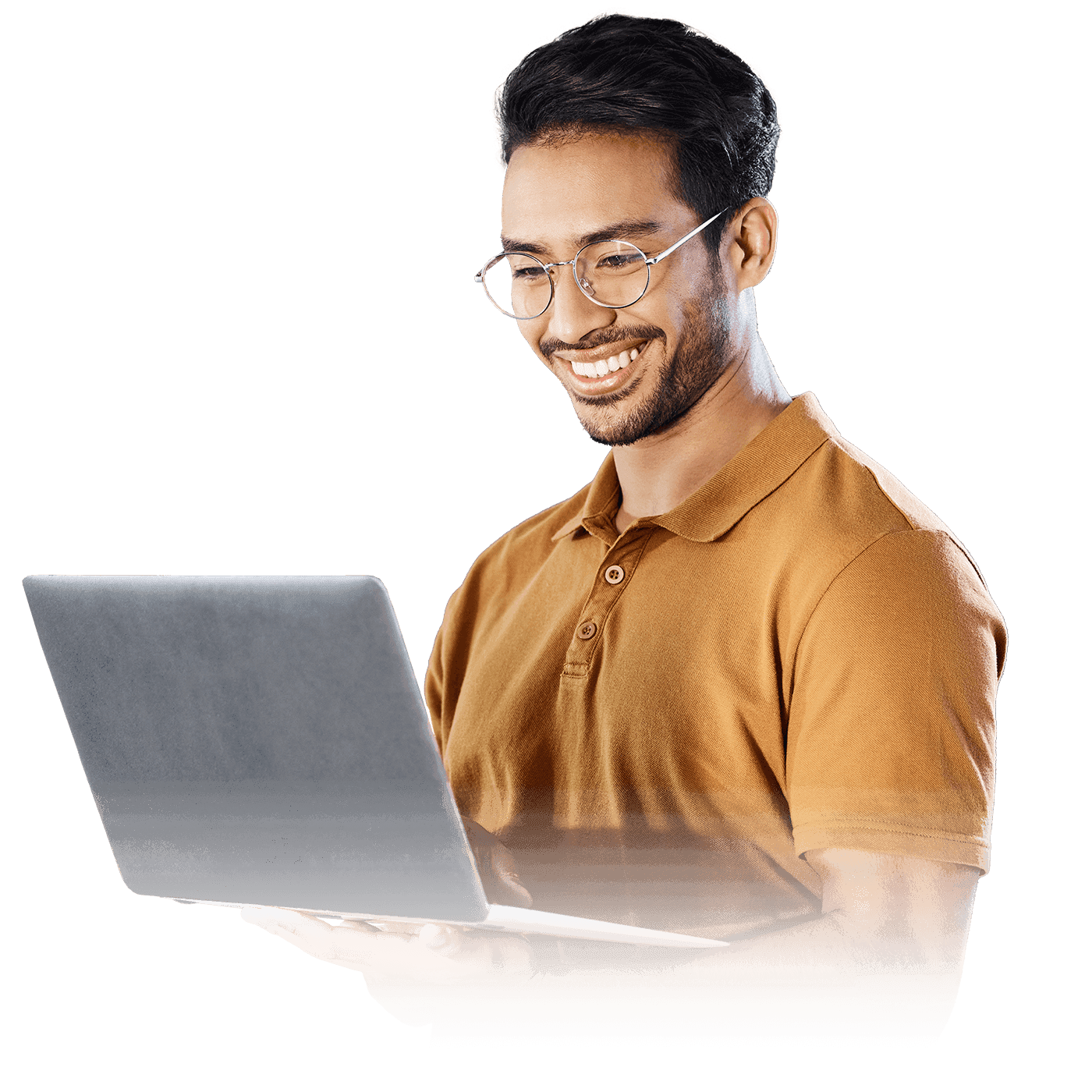 Man Holding Laptop Computer