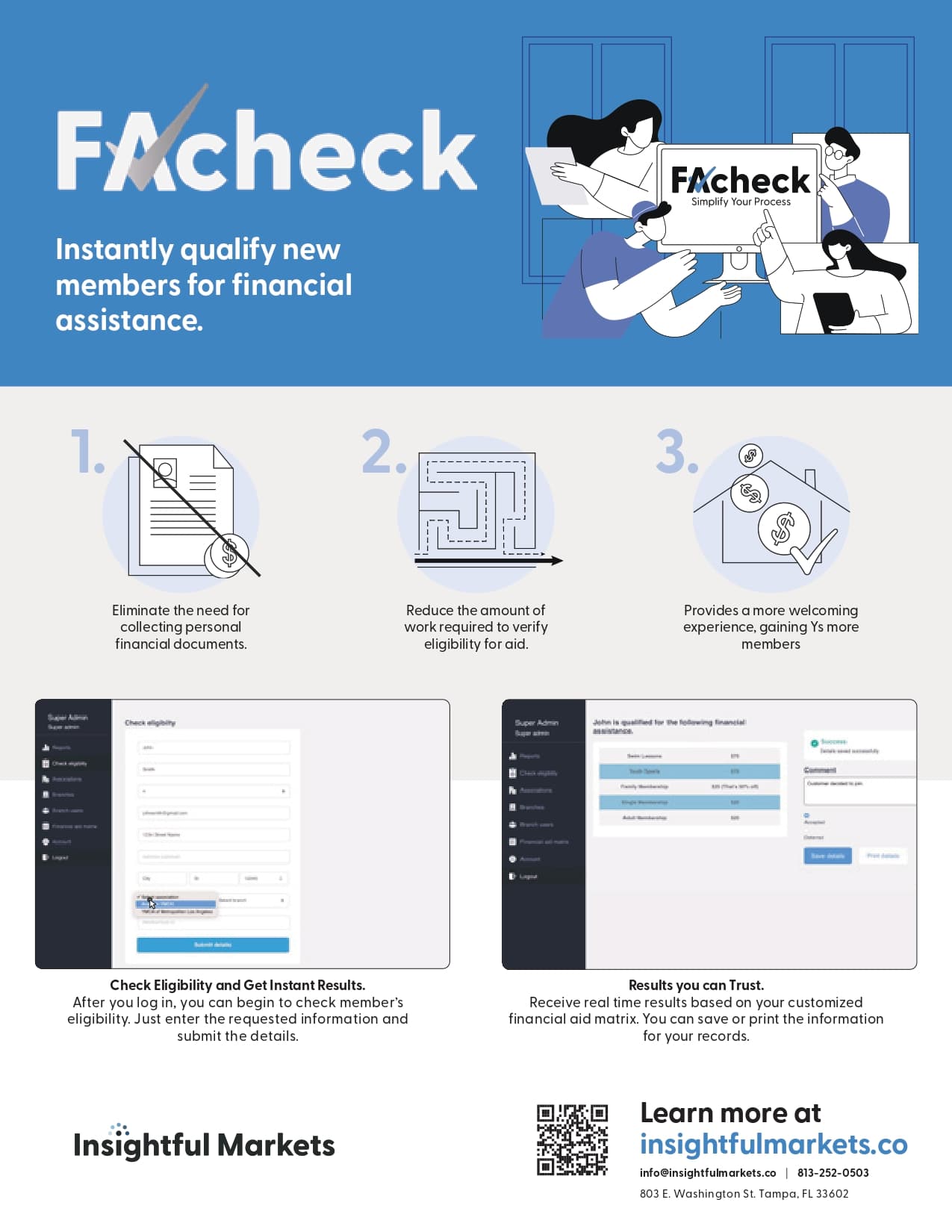 Visual from the FAcheck Flyer.pdf to illustrate this workflow