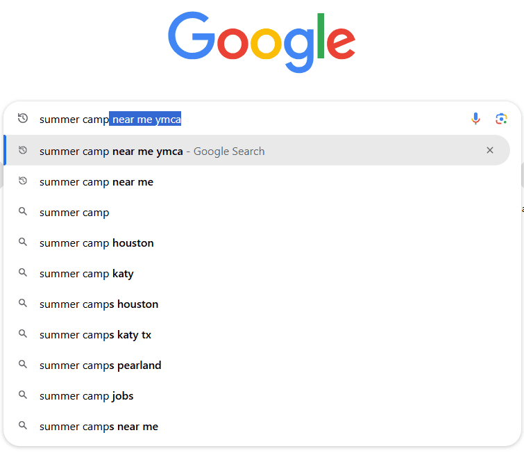 Google search results