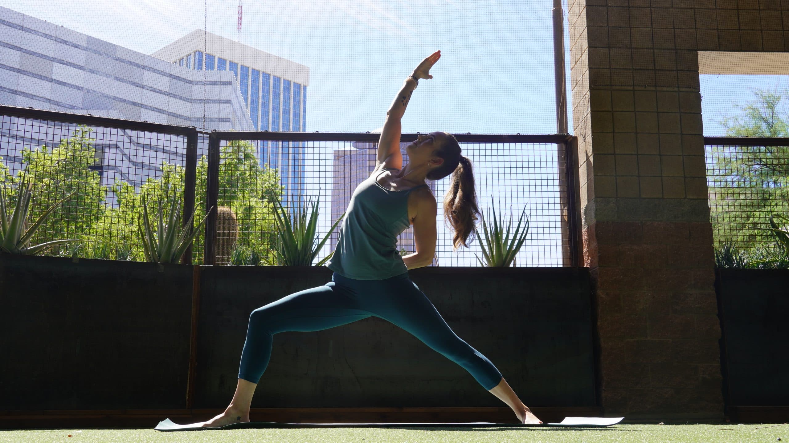 a person doing yoga