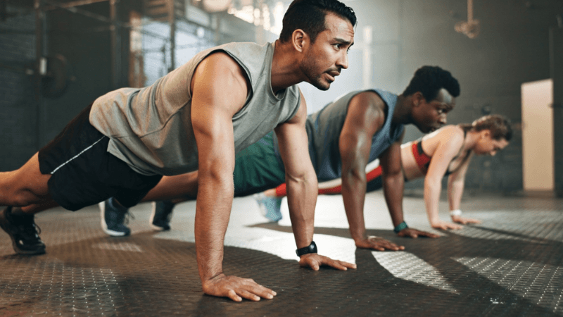 People doing push ups