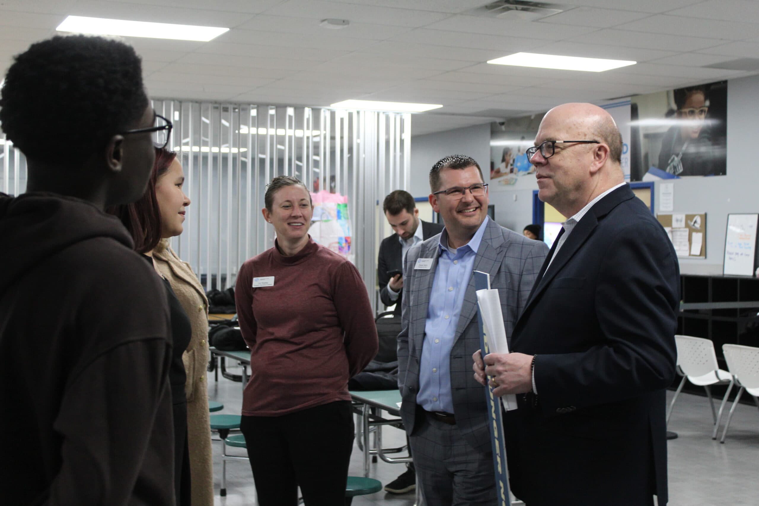 Teen Ambassadors from Boys & Girls Clubs of Metro South speaking with Rep. Jim McGovern